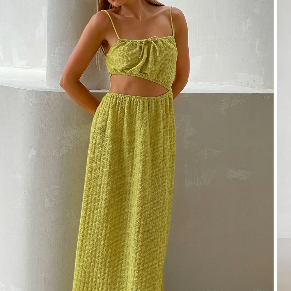 Sabo skirt backless Annalise dress in moss XS